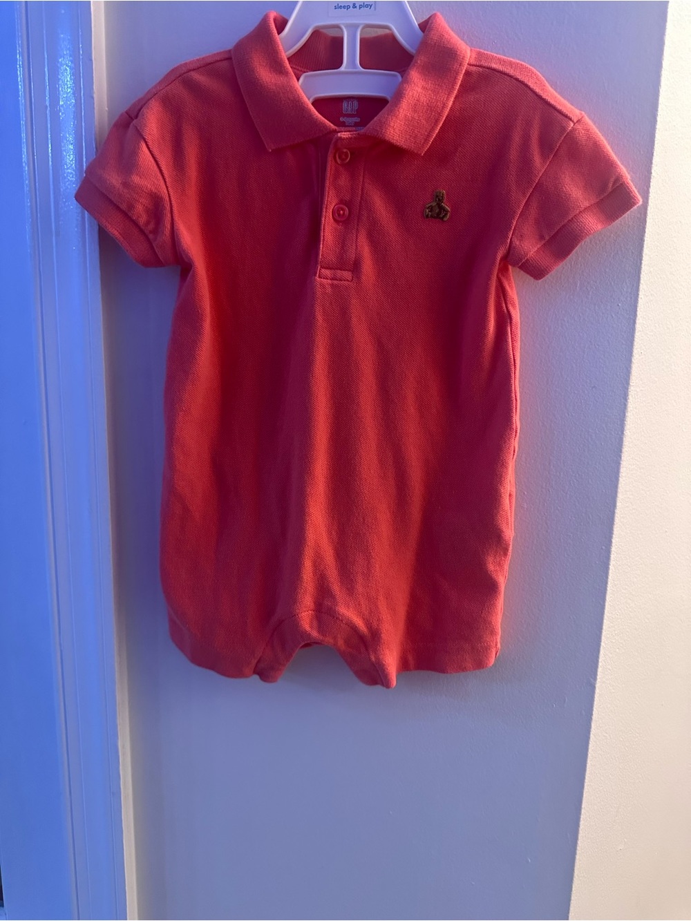 Children's Coral Polo Romper - Baby GAP